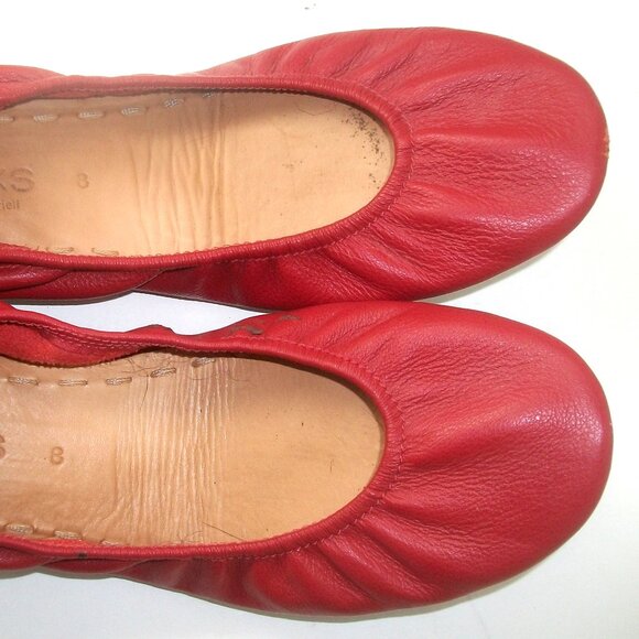 Tieks by Gavrieli Cardinal Red Nappa Leather Folding Comfort Ballet Flats - Picture 4 of 10